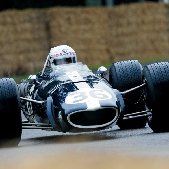 Brian Redman made a run in Dan Gurney’s gorgeous Belgian GP-winning Eagle-Weslake. Photo: Mike Jiggle