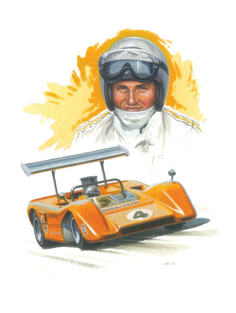 Bruce McLaren and his M8B Artwork