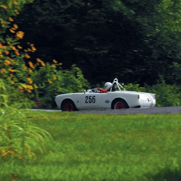 Roger Cassin in his 1956 Alfa Romeo Giulietta Spider. Photo: Michael Casey-DiPleco