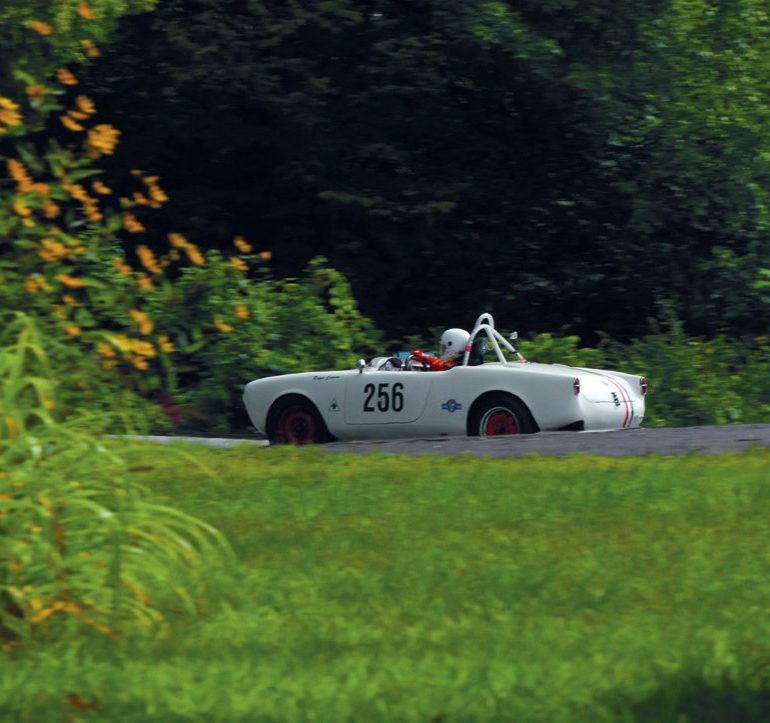 Roger Cassin in his 1956 Alfa Romeo Giulietta Spider. Photo: Michael Casey-DiPleco