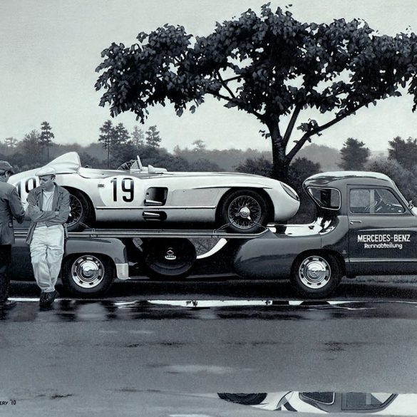 Mercedes’ 300 SLR and Juan Manuel Fangio Artwork