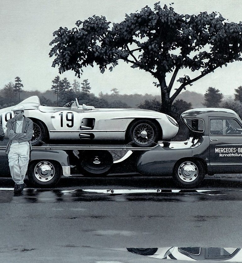 Mercedes’ 300 SLR and Juan Manuel Fangio Artwork