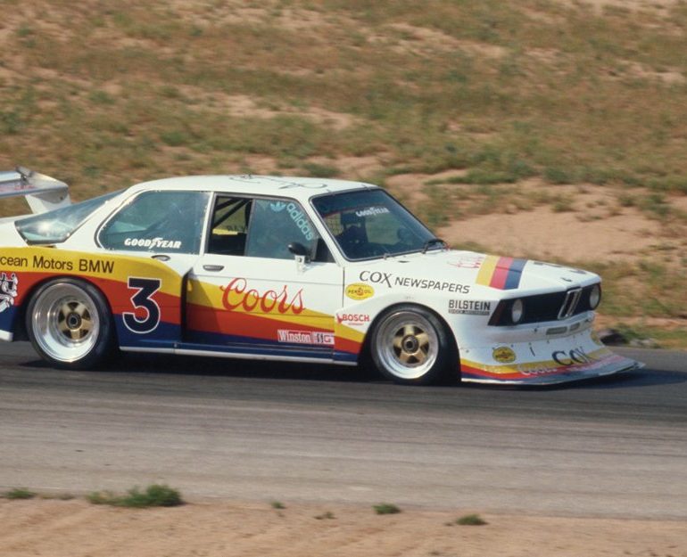 Busby enjoyed driving his 320i Turbo—whenever it ran reliably. Note the trick fastback rear window treatment he devised to improve the car’s aero.