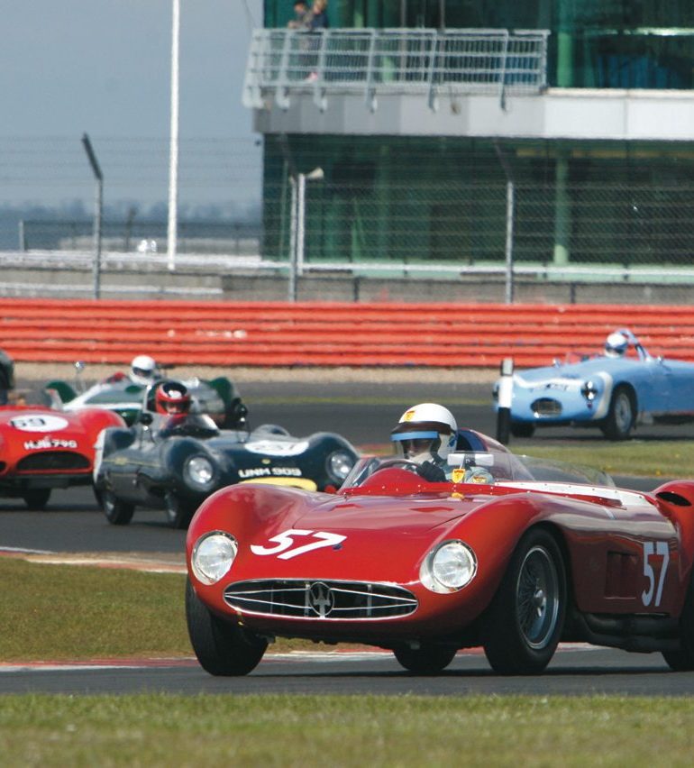 Among the 1950s Sports Racing Cars taking part was Richard Pilkington’s sleek Maserati 300S. Photo: Pete Austin