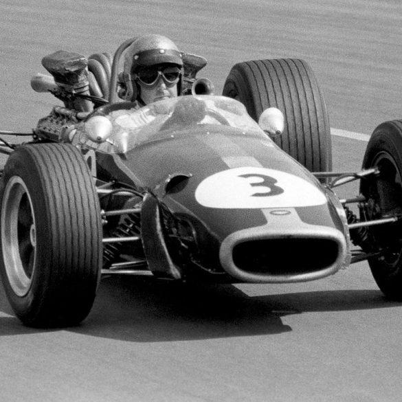 Jack Brabham became the first man to win a Grand Prix in a car of his own construction by driving Brabam BT24/01 to victory in the ’67 French GP. Photo: F1Photo