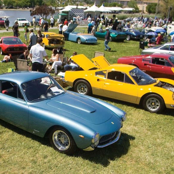 Ferrari Lusso and pair of Dinos made up but a few of the impressive Ferraris on display. Photo: Brad Fox