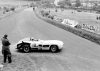 For the 1955 running of the RAC’s Tourist Trophy at Dundrod, Ireland, Moss and co-driver John Fitch managed to emerge victorious over Jaguar-mounted Mike Hawthorn and Desmond Titterington despite late-race rain and an exploding tire,—the visible legacy of which is the missing fender shown here.