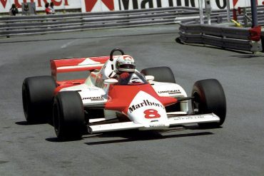 At the 1981 Monaco Grand Prix, a young Andrea de Cesaris enjoyed his first race in Barnard’s revoutionary carbon-fiber chassied McLaren MP4/1. He qualified 11th, one place behind teammate John Watson, but failed to finish after getting caught up in an accident. Photo: Maureen Magee