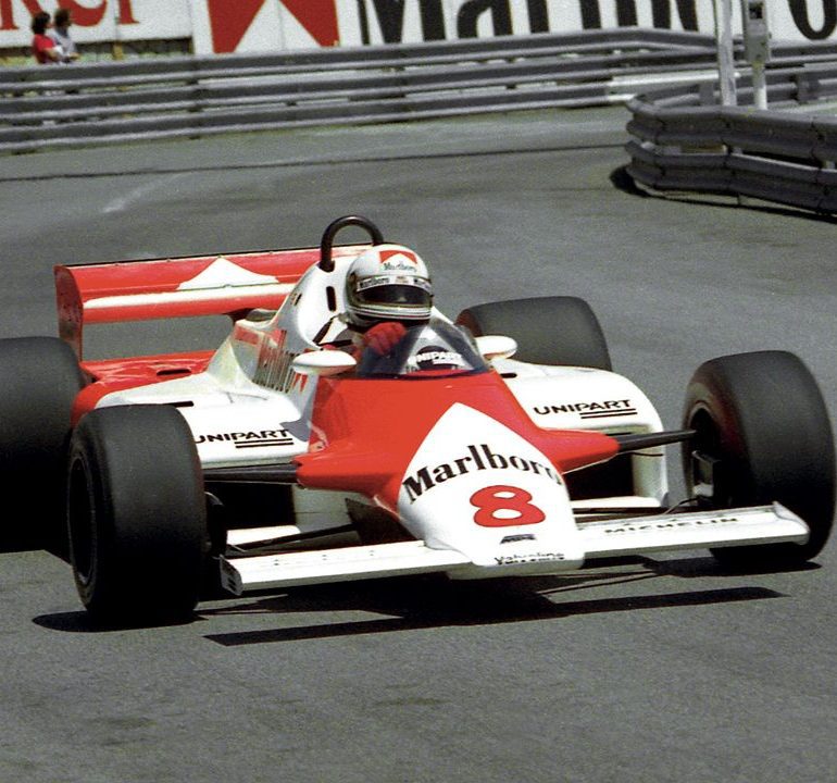 At the 1981 Monaco Grand Prix, a young Andrea de Cesaris enjoyed his first race in Barnard’s revoutionary carbon-fiber chassied McLaren MP4/1. He qualified 11th, one place behind teammate John Watson, but failed to finish after getting caught up in an accident. Photo: Maureen Magee