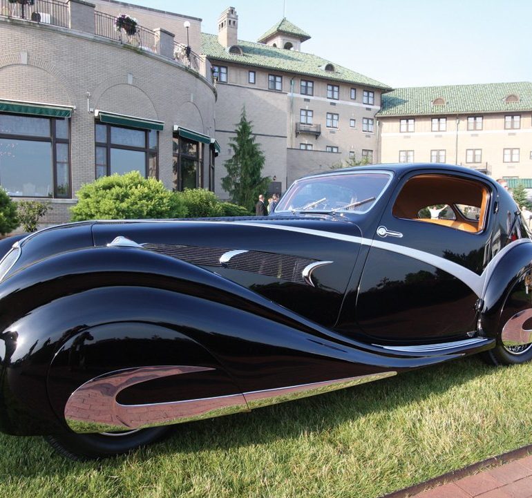 This 1936 Duesenberg Concept, called the “Gentleman’s Speedster,” was designed by Gordon Buehrig. It is now in the William H. Swigart, Jr. Automobile Museum. Photo: J. Michael Hemsley