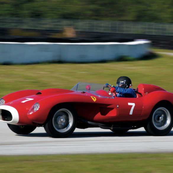 Ed Davies at speed in his Ferrari 250 TR. Photo: Chuck Andersen