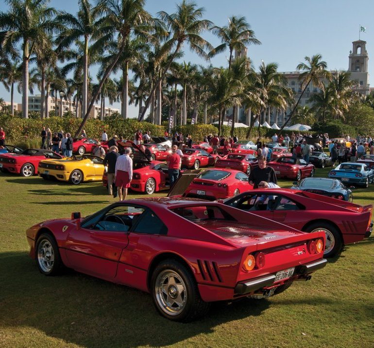 Ferraris of all stripe on the show grounds.Photo: Chuck Andersen