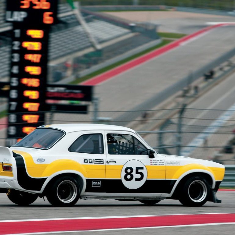 Racing this ’75 Ford Escort RS MkI was Sean Brown. Photo: Chuck Andersen