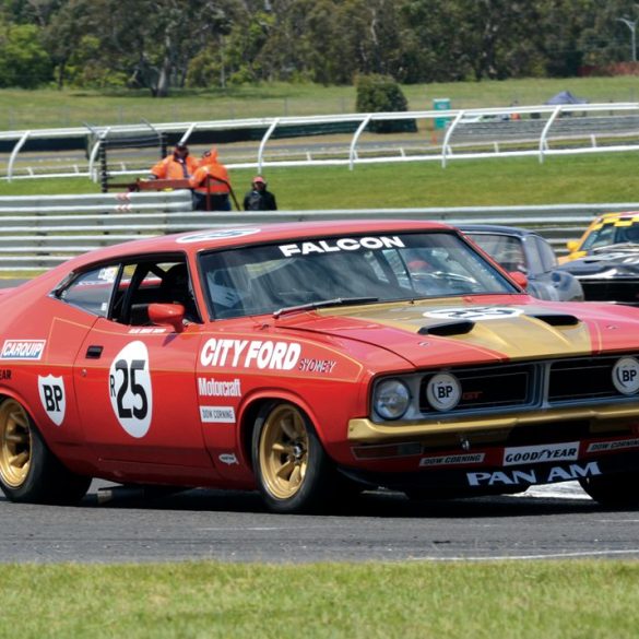 Regularity challenger Stuart Dearden running his Falcon XB GT. Photo: Neil Hammond