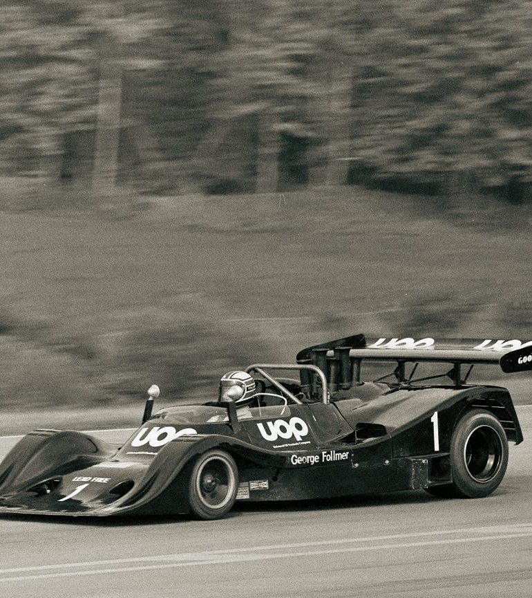 George Follmer drove Southgate’s DN4 in the five-race 1974 Can-Am season, earning three poles and turning in a pair of fastest laps while chasing teammate Jackie Oliver’s sister car to the Can-Am’s final championship. Photo: Dan R. Boyd