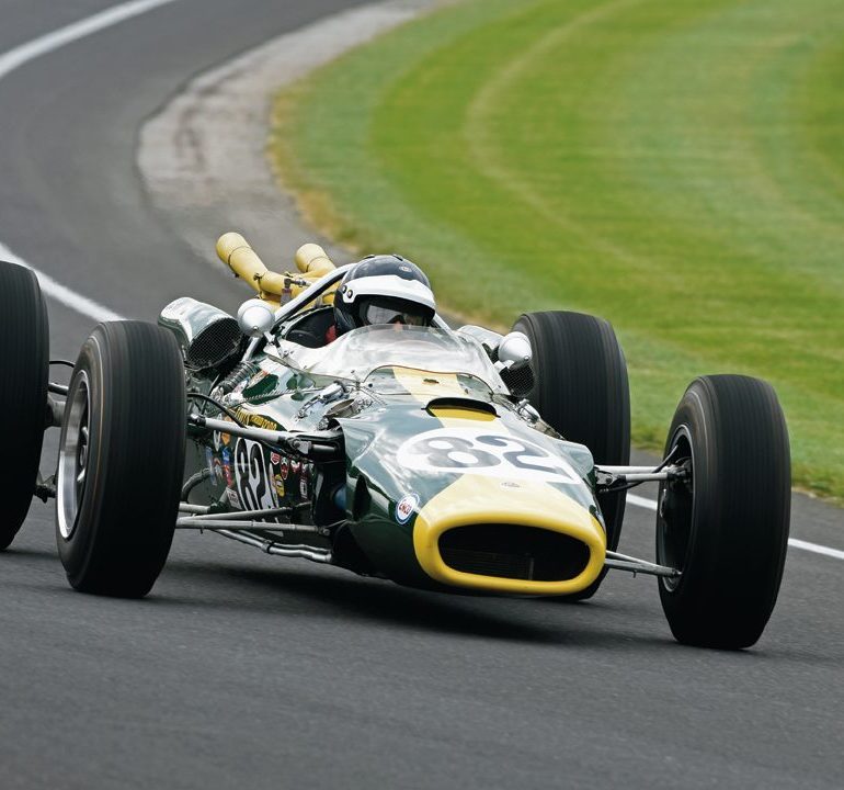 The Henry Ford Museum brought Jim Clark’s 1965 Indy-winning Lotus 38-Ford for Dario Franchitti to drive. Photo: Jim Hatfield