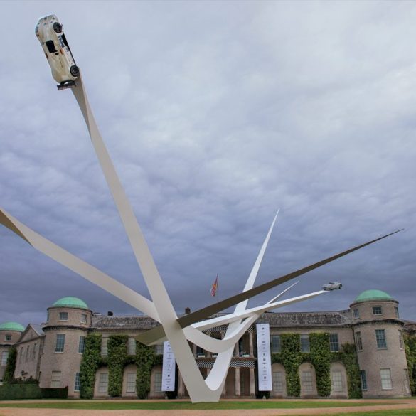 Gerry Judah’s central sculpture celebrates BMW’s century. Photo: Paul Melbert