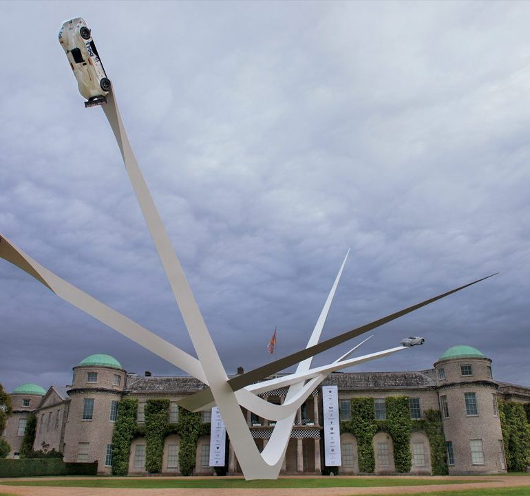 Gerry Judah’s central sculpture celebrates BMW’s century. Photo: Paul Melbert