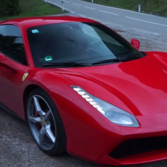 A Ferrari 488 GTB Going for a Quick Drive at a Mountain Pass