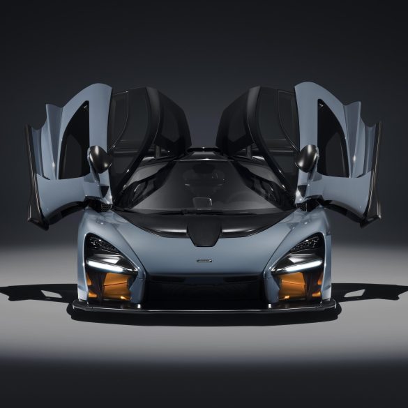 The McLaren Senna, in Victory Grey. All 500 examples of the British luxury sports car manufacturer's latest Ultimate Series vehicle have been assigned to their owners.