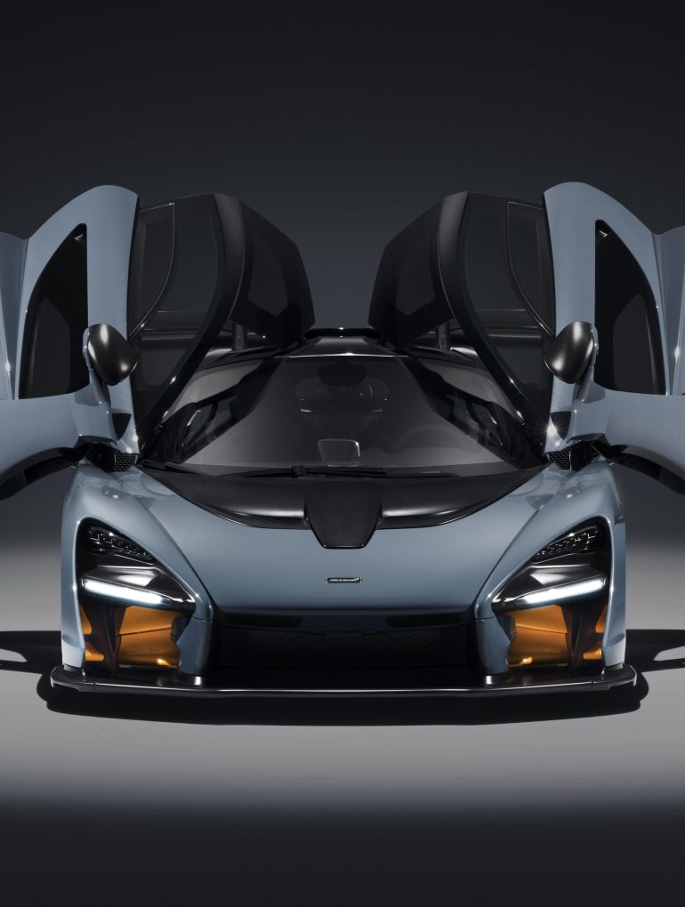 The McLaren Senna, in Victory Grey. All 500 examples of the British luxury sports car manufacturer's latest Ultimate Series vehicle have been assigned to their owners.