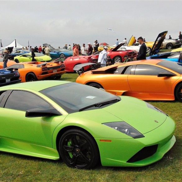 Multiple Lamborghinis in various models and colors