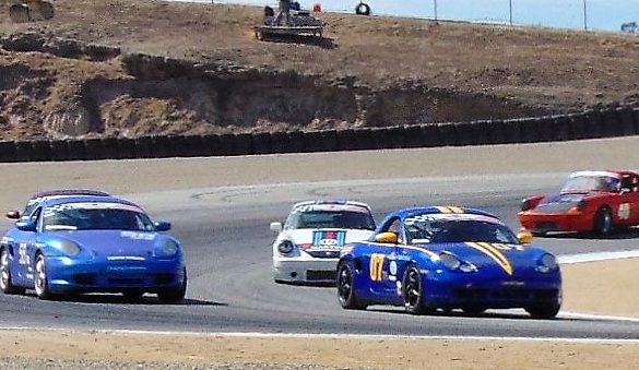 Porsche 911 models on track