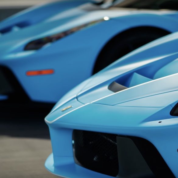 Two Blue Laferraris