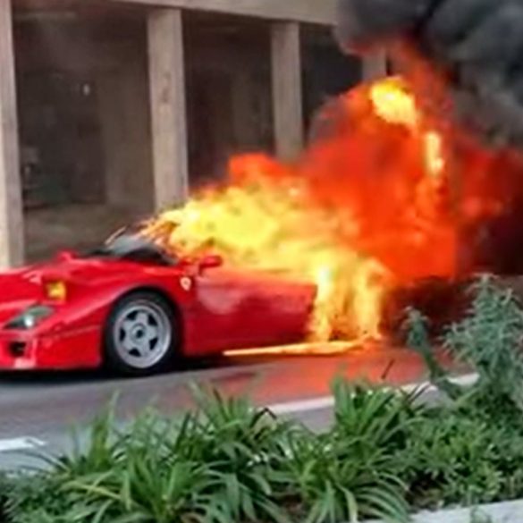 Ferrari F40 fire in monaco