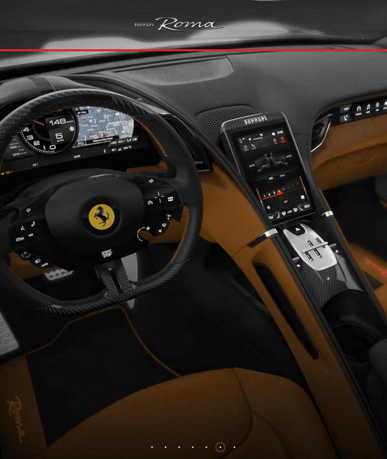 Ferrari Roma configuration tool