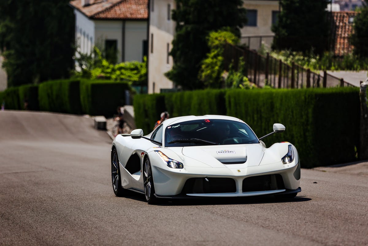 White Ferrari LaFerrari stock image