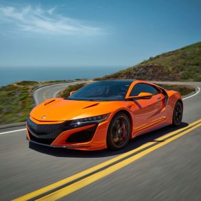 Orange Second-Gen Acura NSX on road