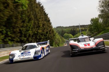 Porsche 919 Hybrid Evo and Porsche 956 C at the Nurburgring Nordschleife