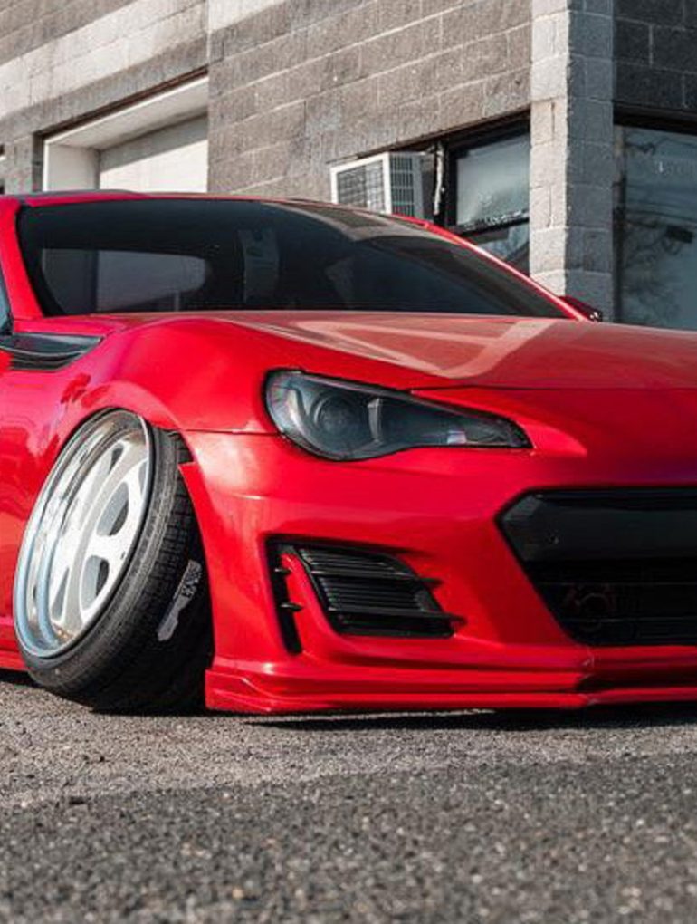 Stanced Subaru BRZ with extreme negative camber