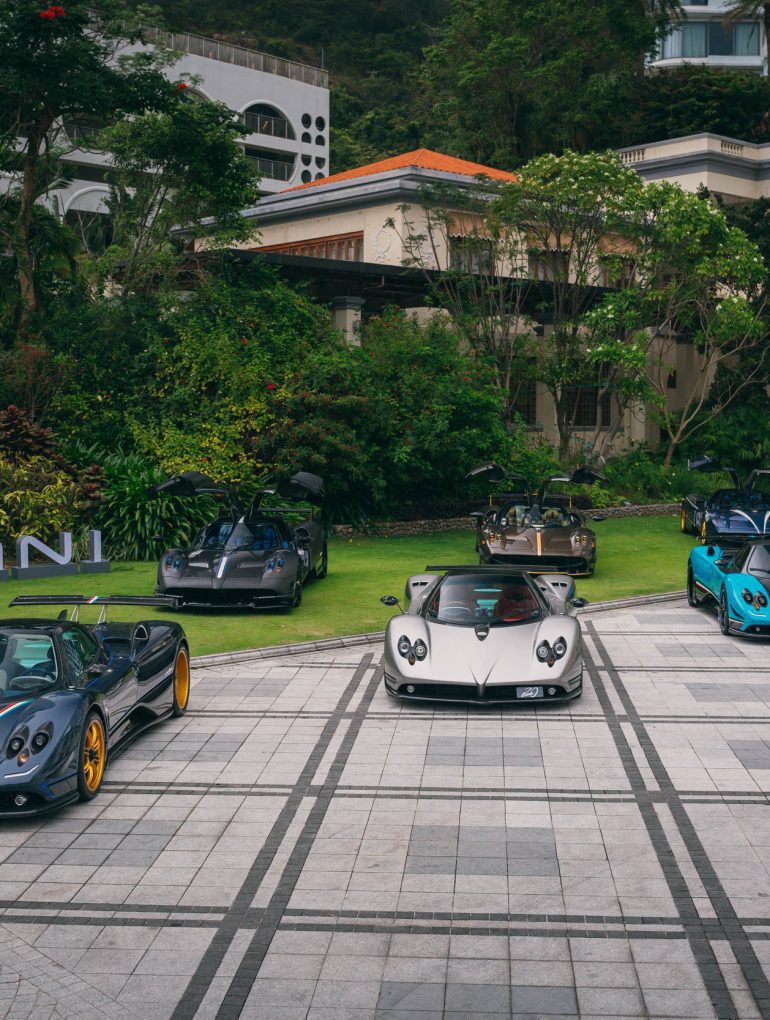 Pagani hypercars on display