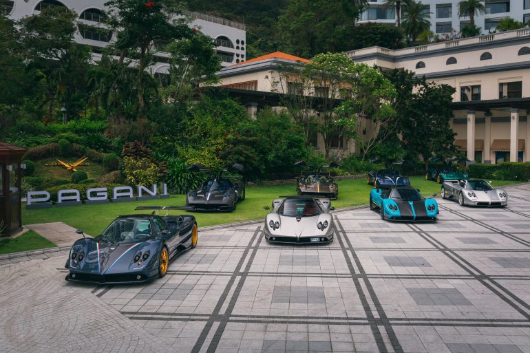 Pagani hypercars on display