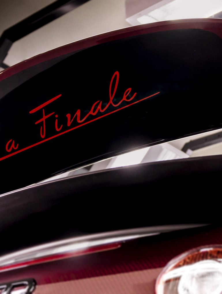 The underside of the Bugatti Veyron La Finale wing showing the 'La Finale' inscription.