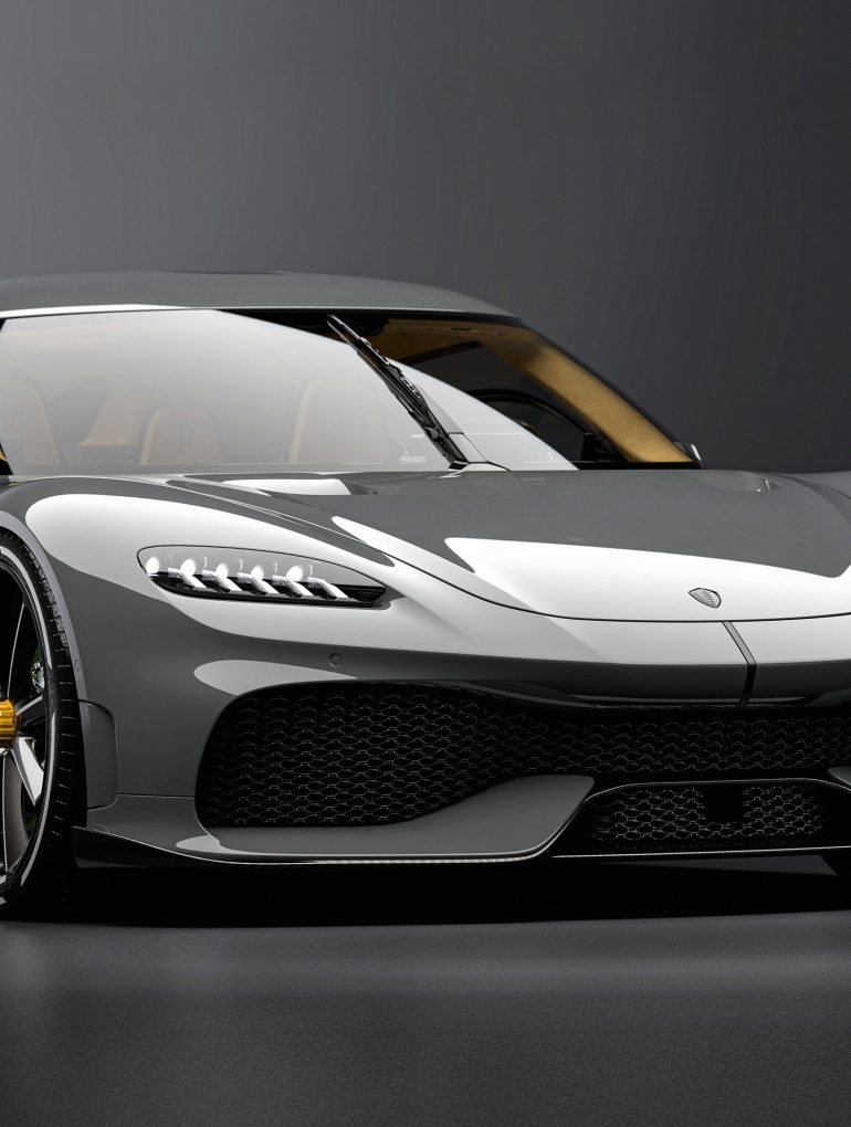 Front angled view of the Koenigsegg Gemera