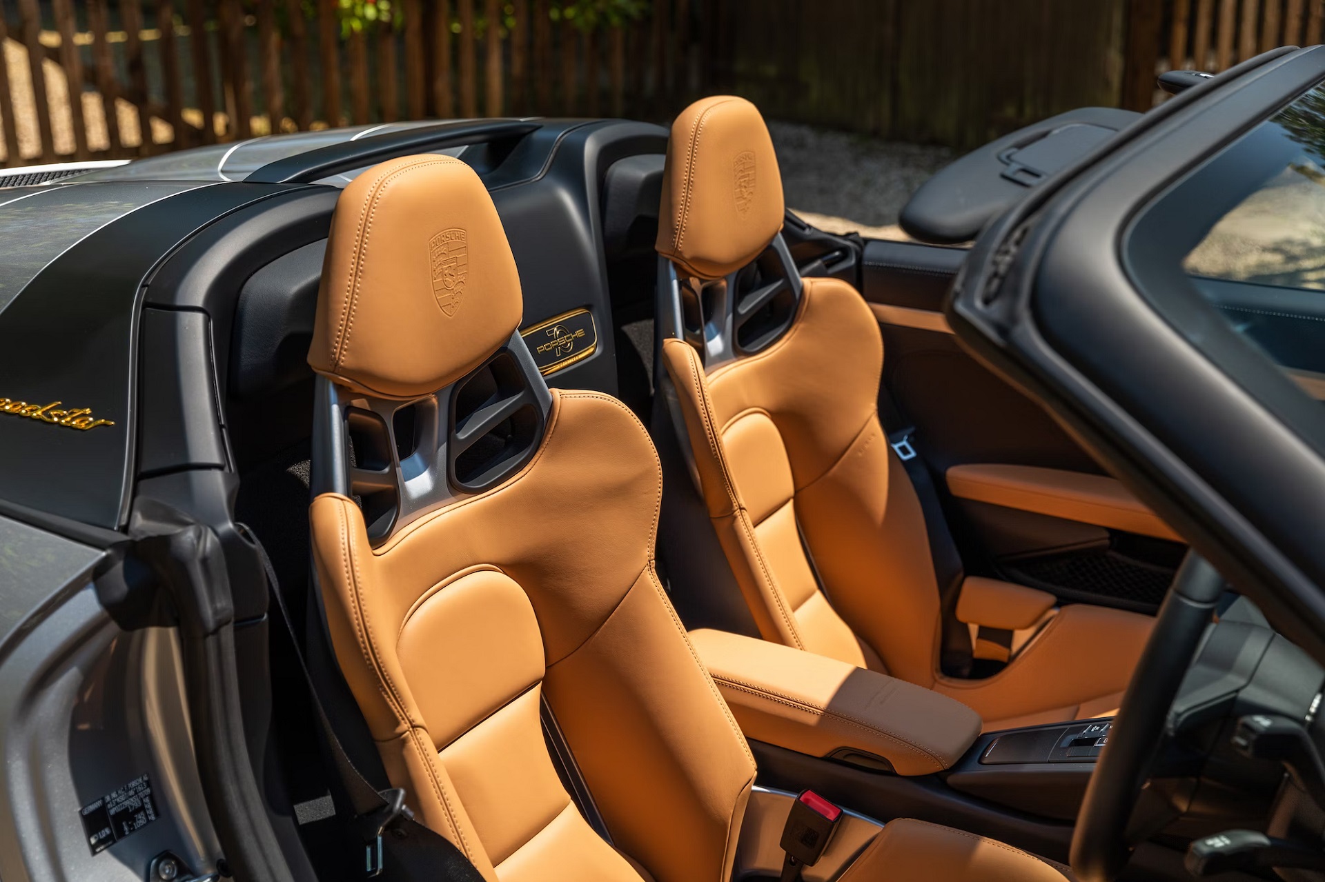 Interior of a 2019 Porsche 911 Speedster with Heritage Design Package