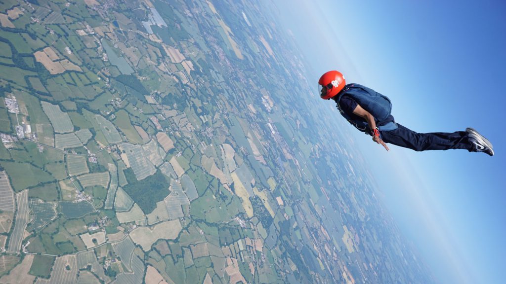 Skydiving in the head-down position